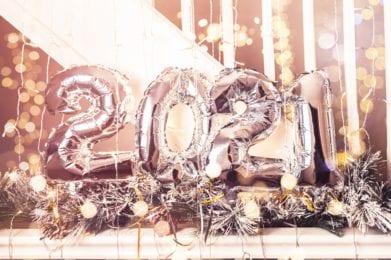 Balloon Bunting for celebration of New Year 2021