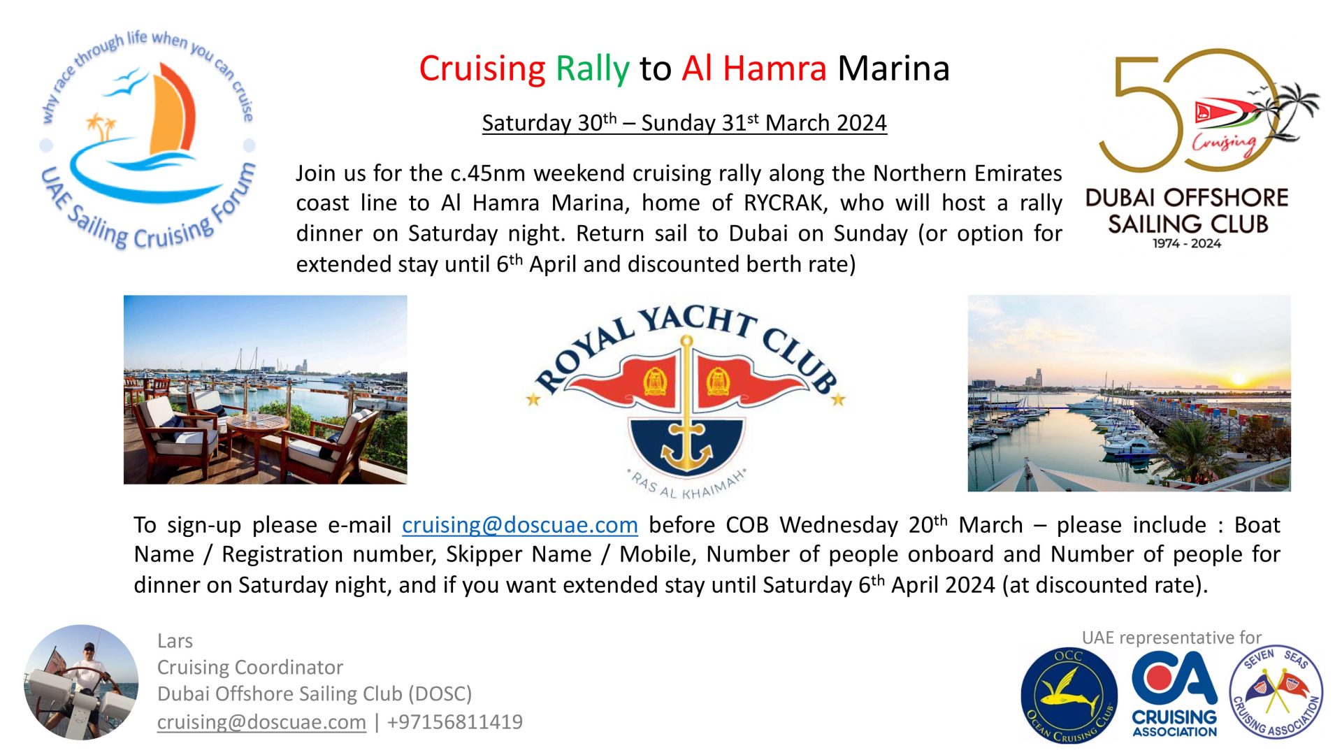 Cruising Rally to Al Hamra Marina | Saturday, 30th – Sunday, 31st March ...